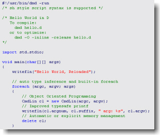 D Programming Language Sample