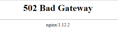 bad gateway setup